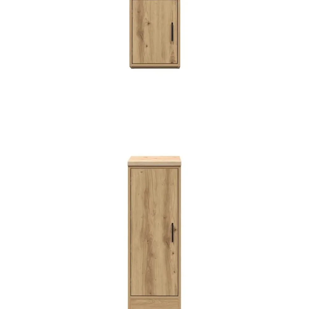vidaXL Almacenamiento Industrial-Armarios 2 uds para garaje madera ingeniería artesanal roble