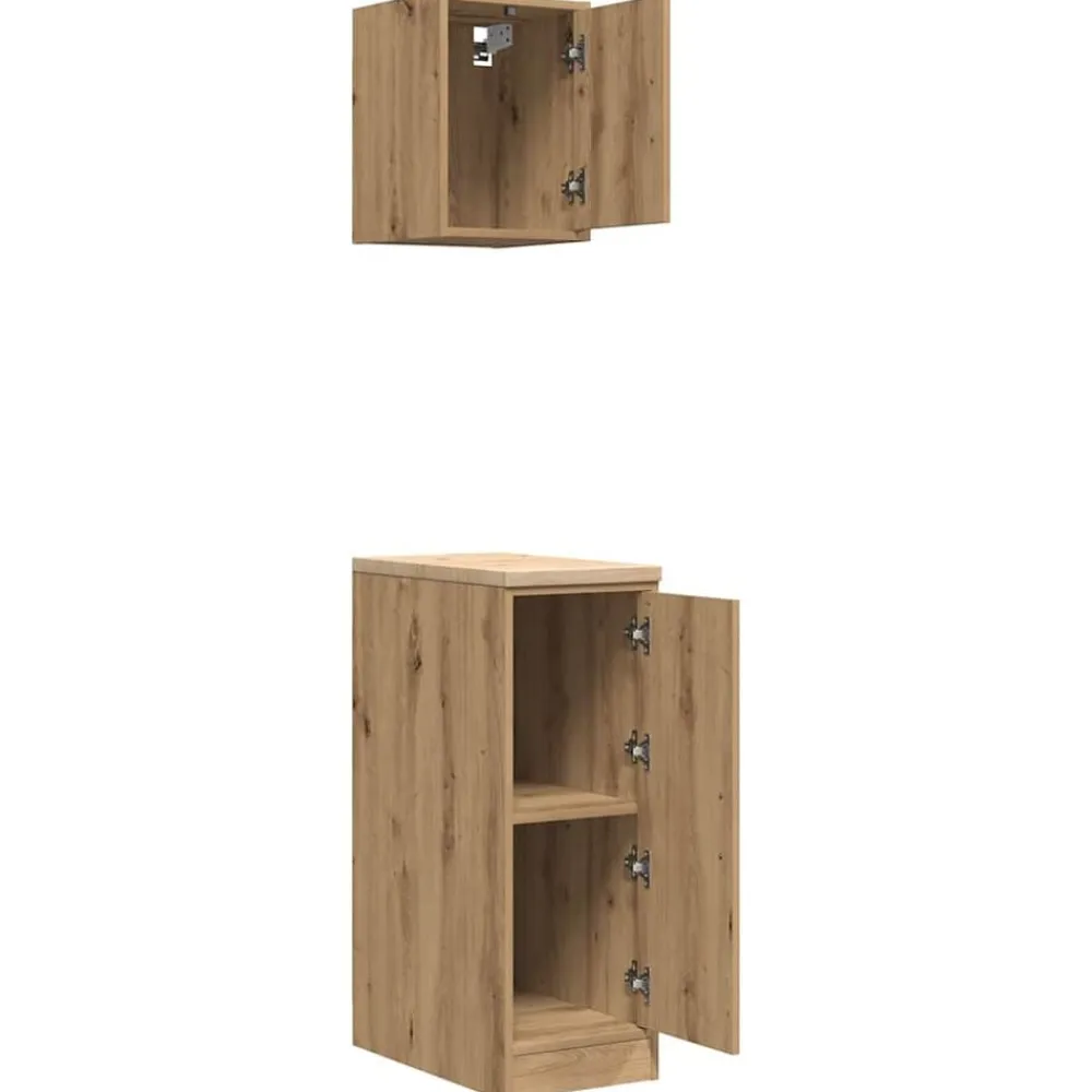 vidaXL Almacenamiento Industrial-Armarios 2 uds para garaje madera ingeniería artesanal roble