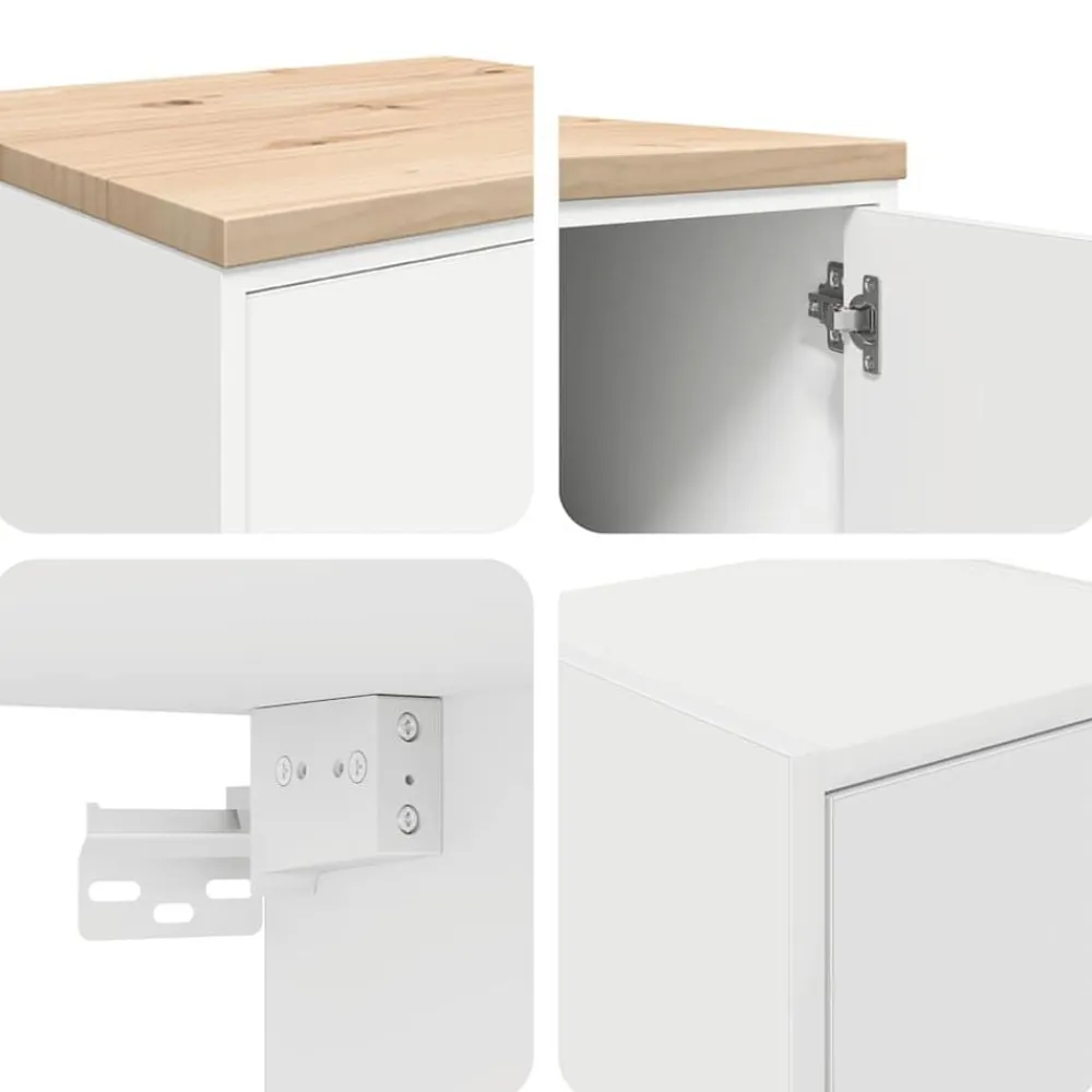 vidaXL Armarios 6 uds para garaje madera de ingeniería Blanco