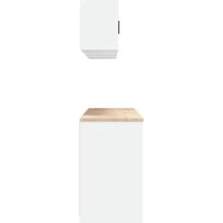 vidaXL Armarios 6 uds para garaje madera de ingeniería Blanco