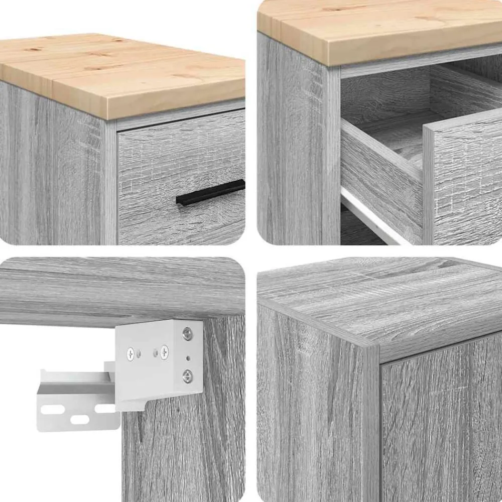 vidaXL Armarios 2 uds para garaje madera ingeniería Gris sonoma Outlet
