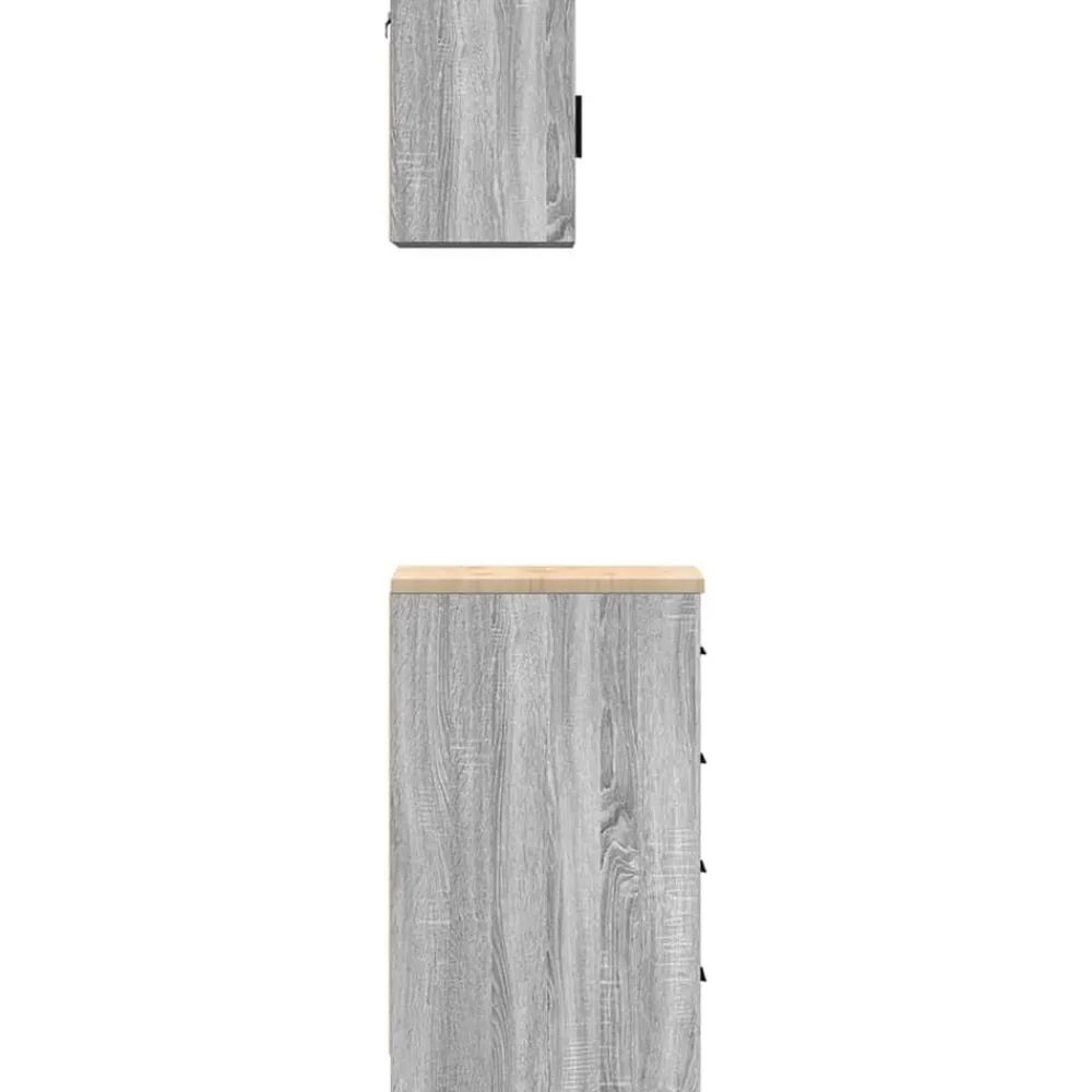 vidaXL Armarios 2 uds para garaje madera ingeniería Gris sonoma Outlet