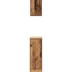 vidaXL Almacenamiento Industrial-Armarios 2 uds para garaje madera ingeniería antigua madera