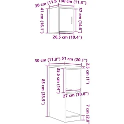 vidaXL Armarios 2 uds para garaje madera ingeniería antigua madera Madera antigua Outlet