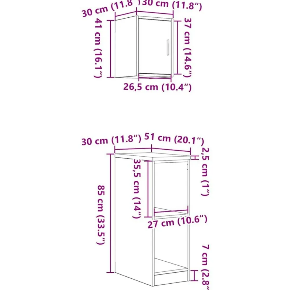vidaXL Armarios 2 uds para garaje madera ingeniería antigua madera Madera antigua Outlet