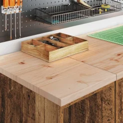 vidaXL Armarios 2 uds para garaje madera ingeniería antigua madera Madera antigua Outlet