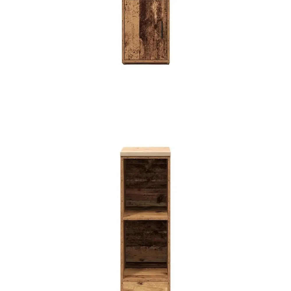 vidaXL Armarios 2 uds para garaje madera ingeniería antigua madera Madera antigua Outlet