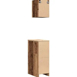 vidaXL Armarios 2 uds para garaje madera ingeniería antigua madera Madera antigua Outlet