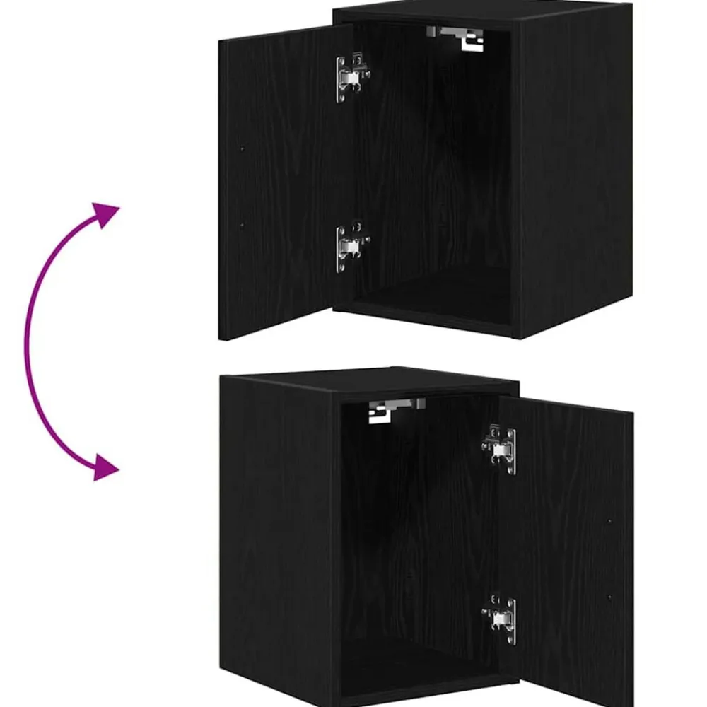 vidaXL Armarios 2 uds para garaje madera de ingeniería Negro Discount