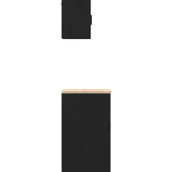 vidaXL Armarios 2 uds para garaje madera de ingeniería Negro Discount