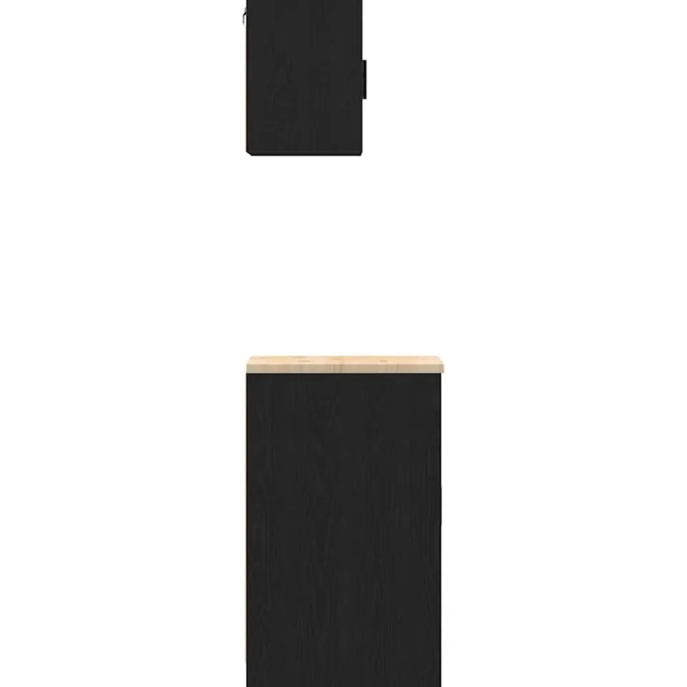 vidaXL Armarios 2 uds para garaje madera de ingeniería Negro Discount