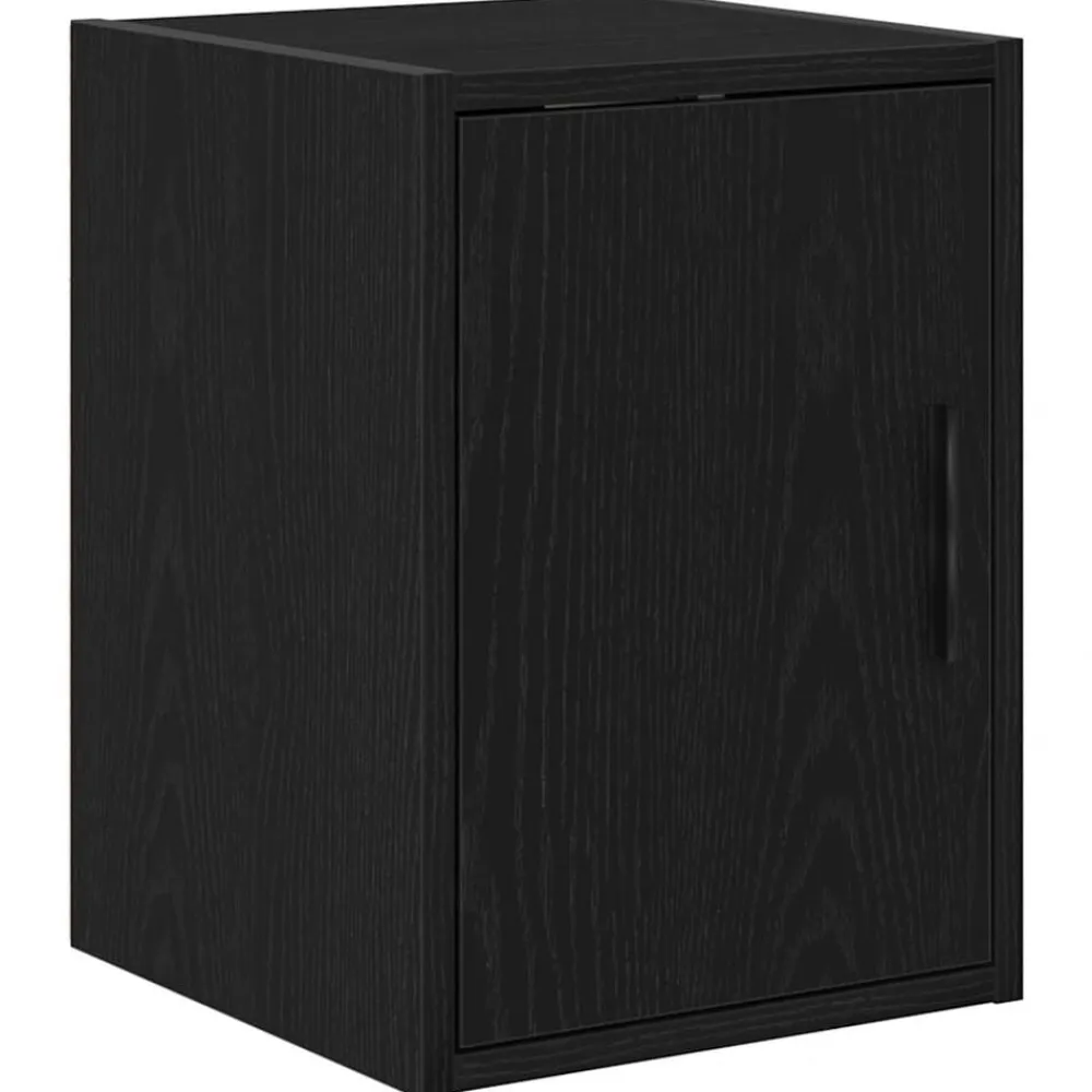 vidaXL Armarios 2 uds para garaje madera de ingeniería Negro Discount