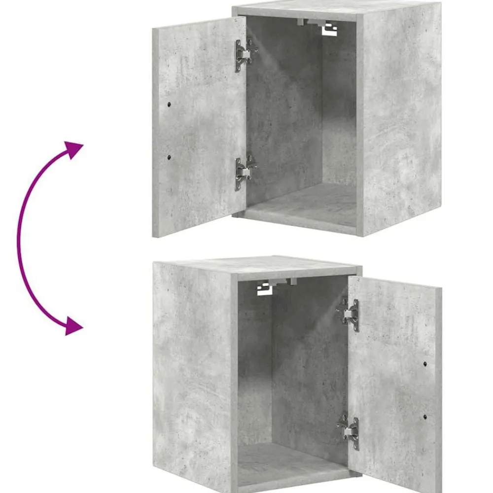 vidaXL Armarios 2 uds para garaje madera de ingeniería ris hormigón Gris hormigón Clearance