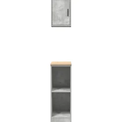 vidaXL Armarios 2 uds para garaje madera de ingeniería ris hormigón Gris hormigón Clearance