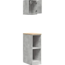 vidaXL Armarios 2 uds para garaje madera de ingeniería ris hormigón Gris hormigón Clearance