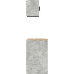 vidaXL Armarios 2 uds para garaje madera de ingeniería ris hormigón Gris hormigón Clearance