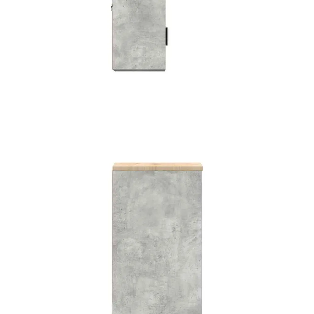 vidaXL Armarios 2 uds para garaje madera de ingeniería ris hormigón Gris hormigón Clearance