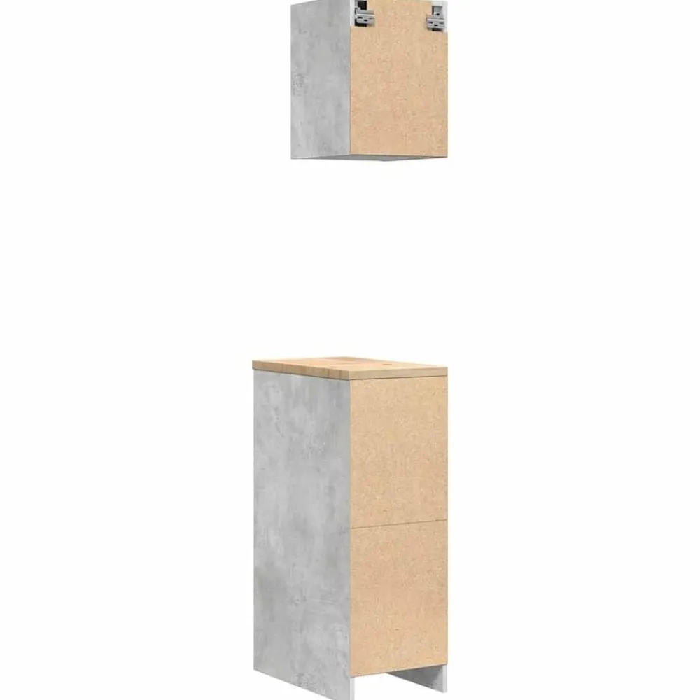 vidaXL Armarios 2 uds para garaje madera de ingeniería ris hormigón Gris hormigón Clearance