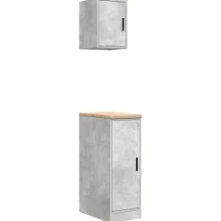 vidaXL Armarios 2 uds para garaje madera de ingeniería ris hormigón Gris hormigón Hot