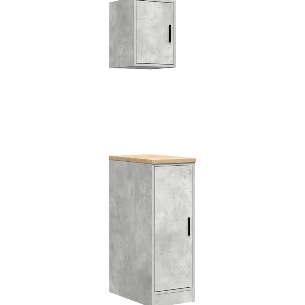 vidaXL Armarios 2 uds para garaje madera de ingeniería ris hormigón Gris hormigón Hot