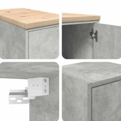 vidaXL Armarios 2 uds para garaje madera de ingeniería ris hormigón Gris hormigón Hot