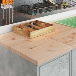 vidaXL Armarios 2 uds para garaje madera de ingeniería ris hormigón Gris hormigón Hot