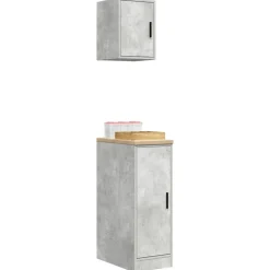 vidaXL Armarios 2 uds para garaje madera de ingeniería ris hormigón Gris hormigón Hot