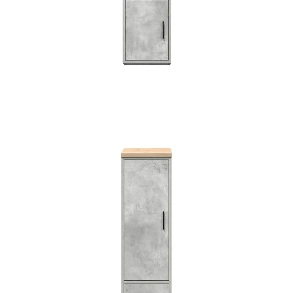 vidaXL Armarios 2 uds para garaje madera de ingeniería ris hormigón Gris hormigón Hot