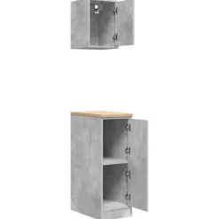 vidaXL Armarios 2 uds para garaje madera de ingeniería ris hormigón Gris hormigón Hot