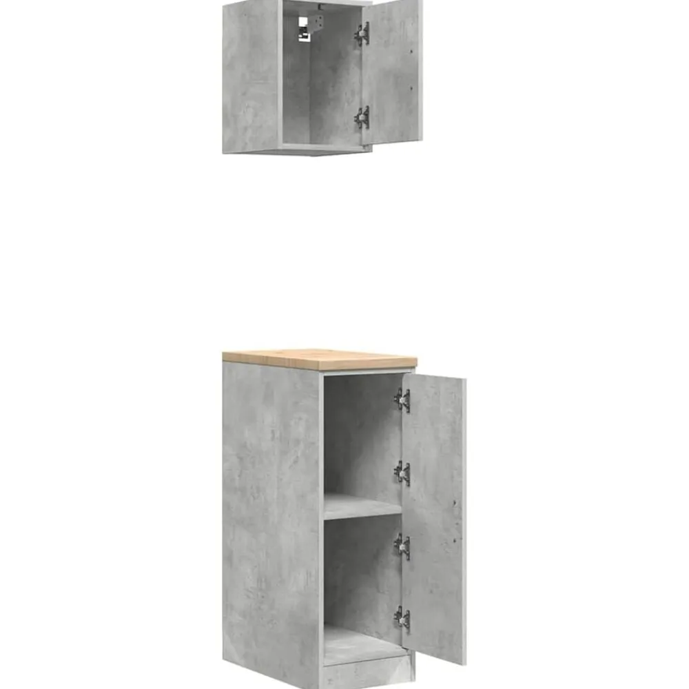 vidaXL Armarios 2 uds para garaje madera de ingeniería ris hormigón Gris hormigón Hot