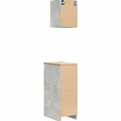 vidaXL Armarios 2 uds para garaje madera de ingeniería ris hormigón Gris hormigón Hot