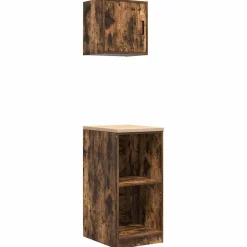 vidaXL Almacenamiento Industrial-Armarios 2 uds para garaje madera ingeniería