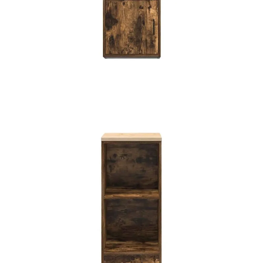 vidaXL Almacenamiento Industrial-Armarios 2 uds para garaje madera ingeniería