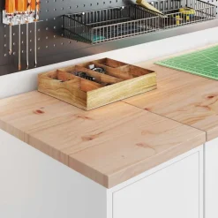vidaXL Armarios 2 uds para garaje madera de ingeniería Blanco