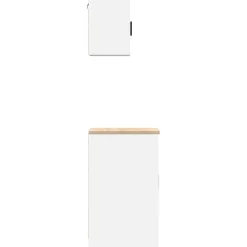 vidaXL Armarios 2 uds para garaje madera de ingeniería Blanco
