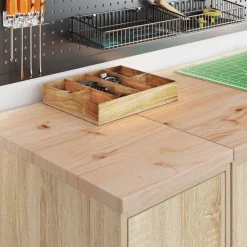 vidaXL Almacenamiento Industrial-Armarios 2 uds para garaje madera de ingeniería