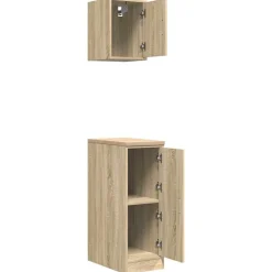 vidaXL Almacenamiento Industrial-Armarios 2 uds para garaje madera de ingeniería