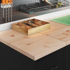 vidaXL Almacenamiento Industrial-Armarios 2 uds para garaje madera de ingeniería