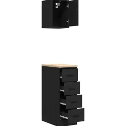 vidaXL Almacenamiento Industrial-Armarios 2 uds para garaje madera de ingeniería