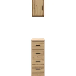 vidaXL Almacenamiento Industrial-Armarios 2 uds para garaje madera ingeniería artesanal roble