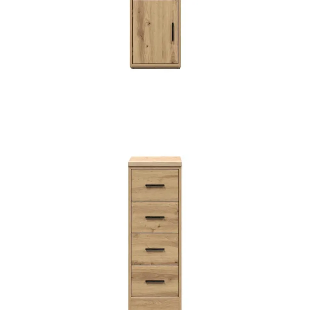 vidaXL Almacenamiento Industrial-Armarios 2 uds para garaje madera ingeniería artesanal roble