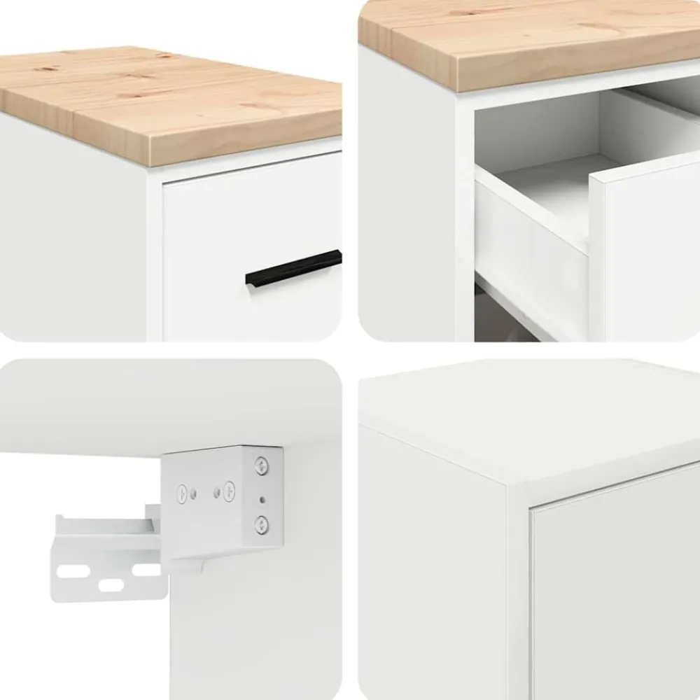 vidaXL Almacenamiento Industrial-Armarios 2 uds para garaje madera de ingeniería