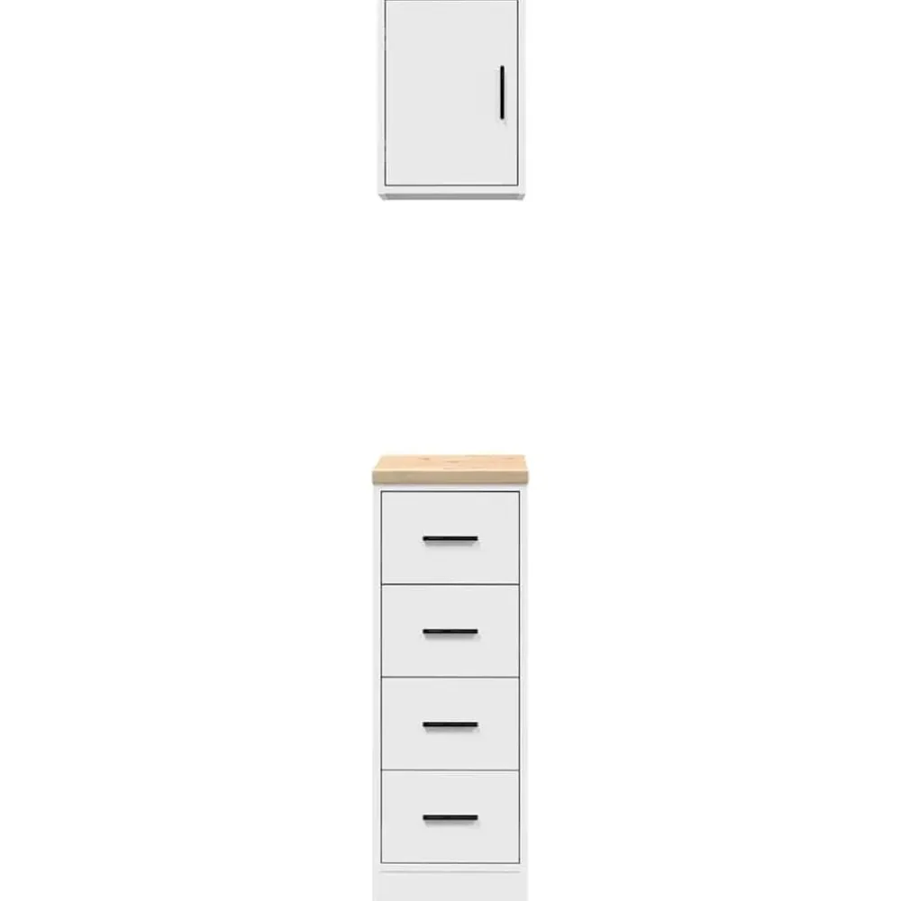 vidaXL Almacenamiento Industrial-Armarios 2 uds para garaje madera de ingeniería