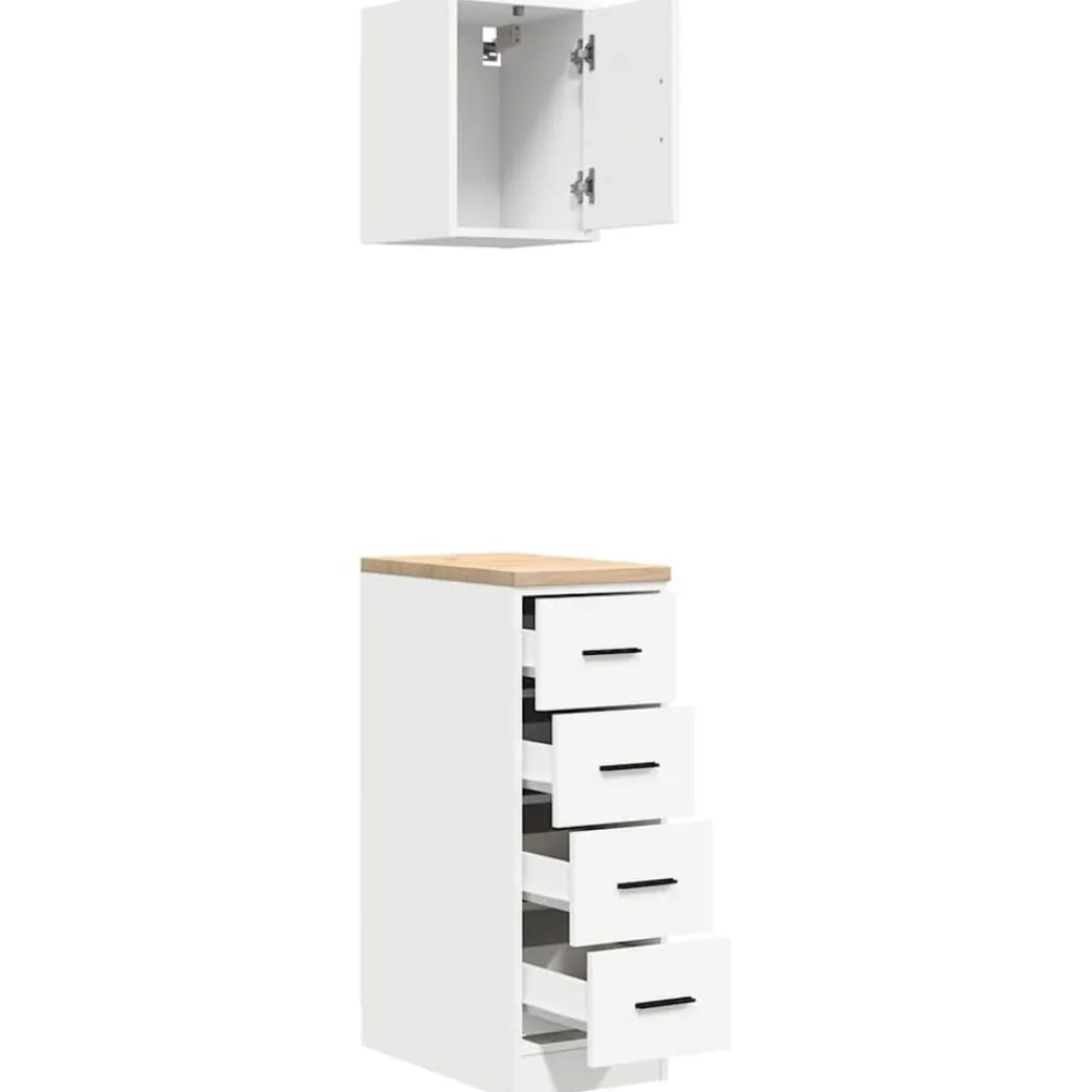 vidaXL Almacenamiento Industrial-Armarios 2 uds para garaje madera de ingeniería