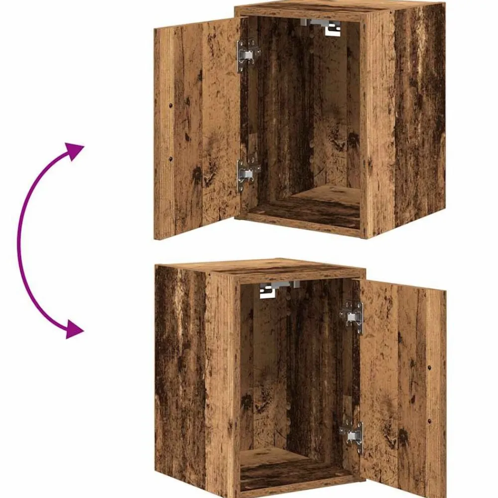 vidaXL Almacenamiento Industrial-Armarios 2 uds para garaje madera ingeniería antigua madera