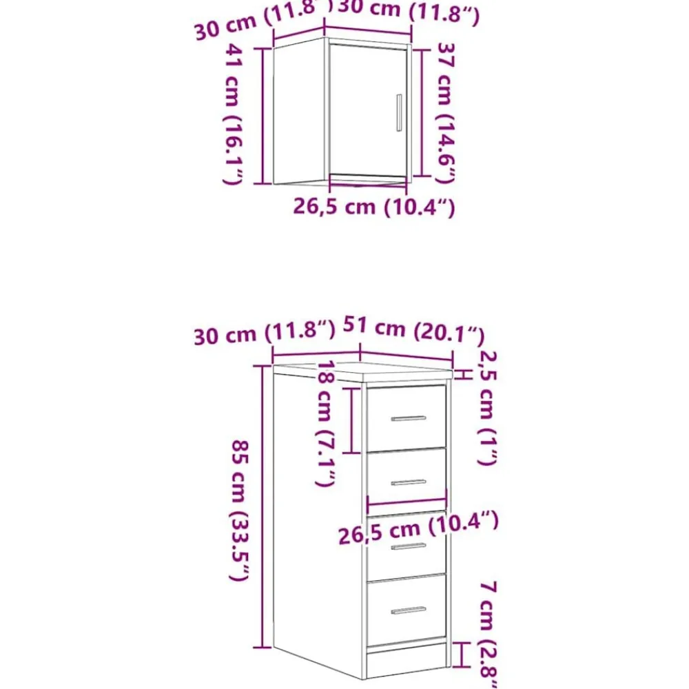 vidaXL Almacenamiento Industrial-Armarios 2 uds para garaje madera ingeniería antigua madera