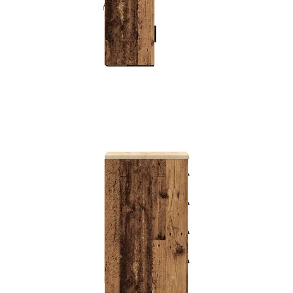 vidaXL Almacenamiento Industrial-Armarios 2 uds para garaje madera ingeniería antigua madera