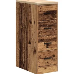 vidaXL Almacenamiento Industrial-Armarios 2 uds para garaje madera ingeniería antigua madera