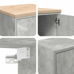 vidaXL Armarios 6 uds para garaje madera de ingeniería ris hormigón Gris hormig&oacute;n Clearance