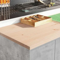 vidaXL Armarios 6 uds para garaje madera de ingeniería ris hormigón Gris hormig&oacute;n Clearance